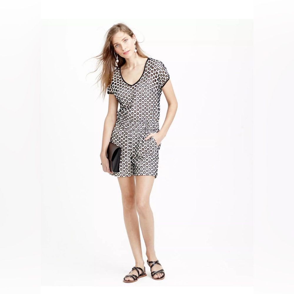 NWT $148 J.Crew PUNCHED-OUT EYELET ROMPER Size 00